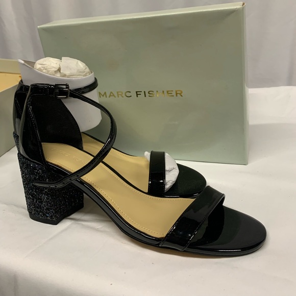 Marc Fisher Black Heels Strappy Design - Picture 1 of 2